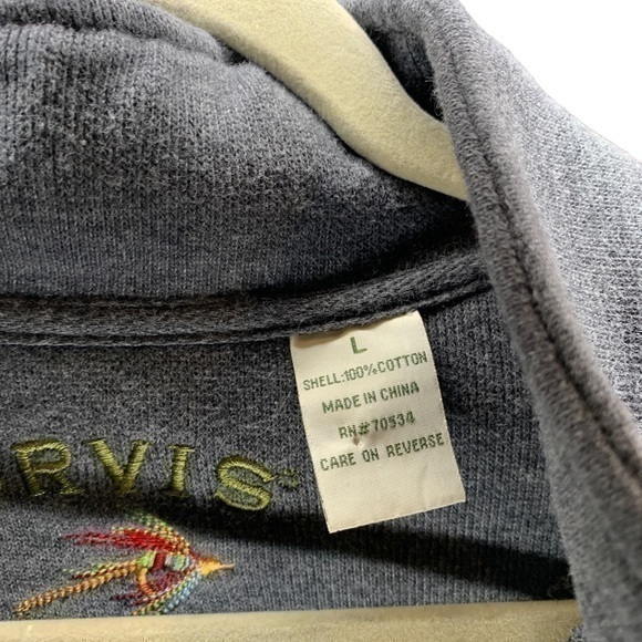 Orvis 100% Cotton‎ Men’s Gray Pullover 1/2 Zip Size Large - Picture 6 of 10